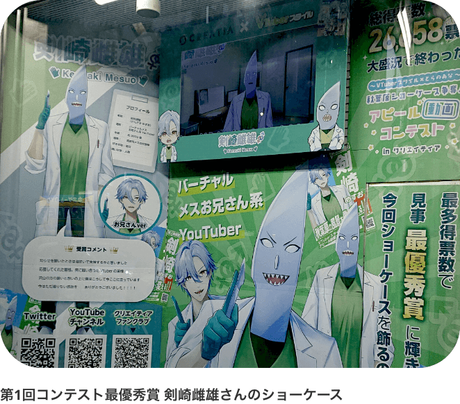 第1回コンテスト最優秀賞 剣崎雌雄さんのショーケース