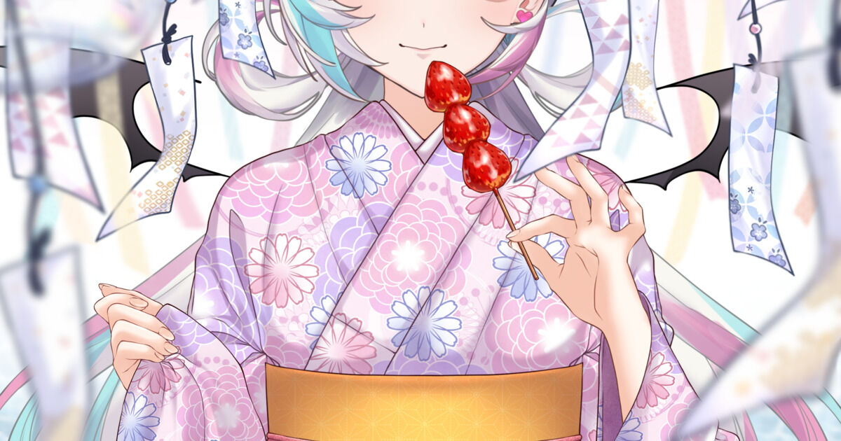 お着替えイラスト高画質版】ピンクの浴衣イラストどーぞ🤍👘🍓 - YAMI