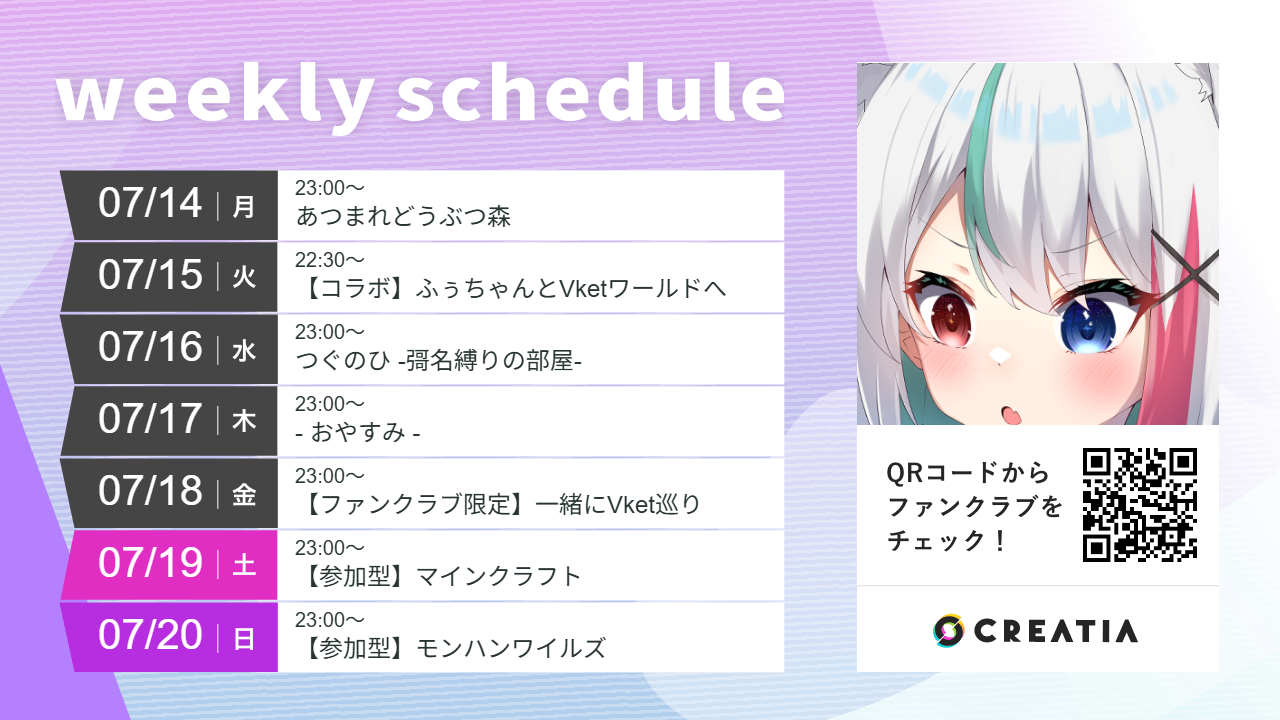 2025-07-14週の予定
