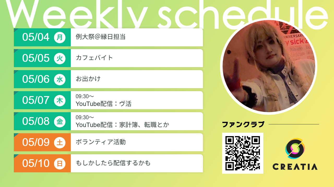 2026-05-04週の予定